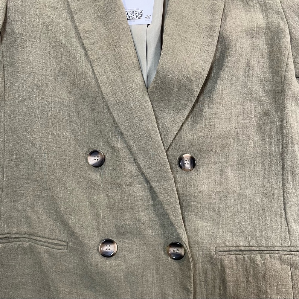 NWT H&M Lightweight Double Breasted Single Button Blazer Jacket - Womens Small - Picture 7 of 15